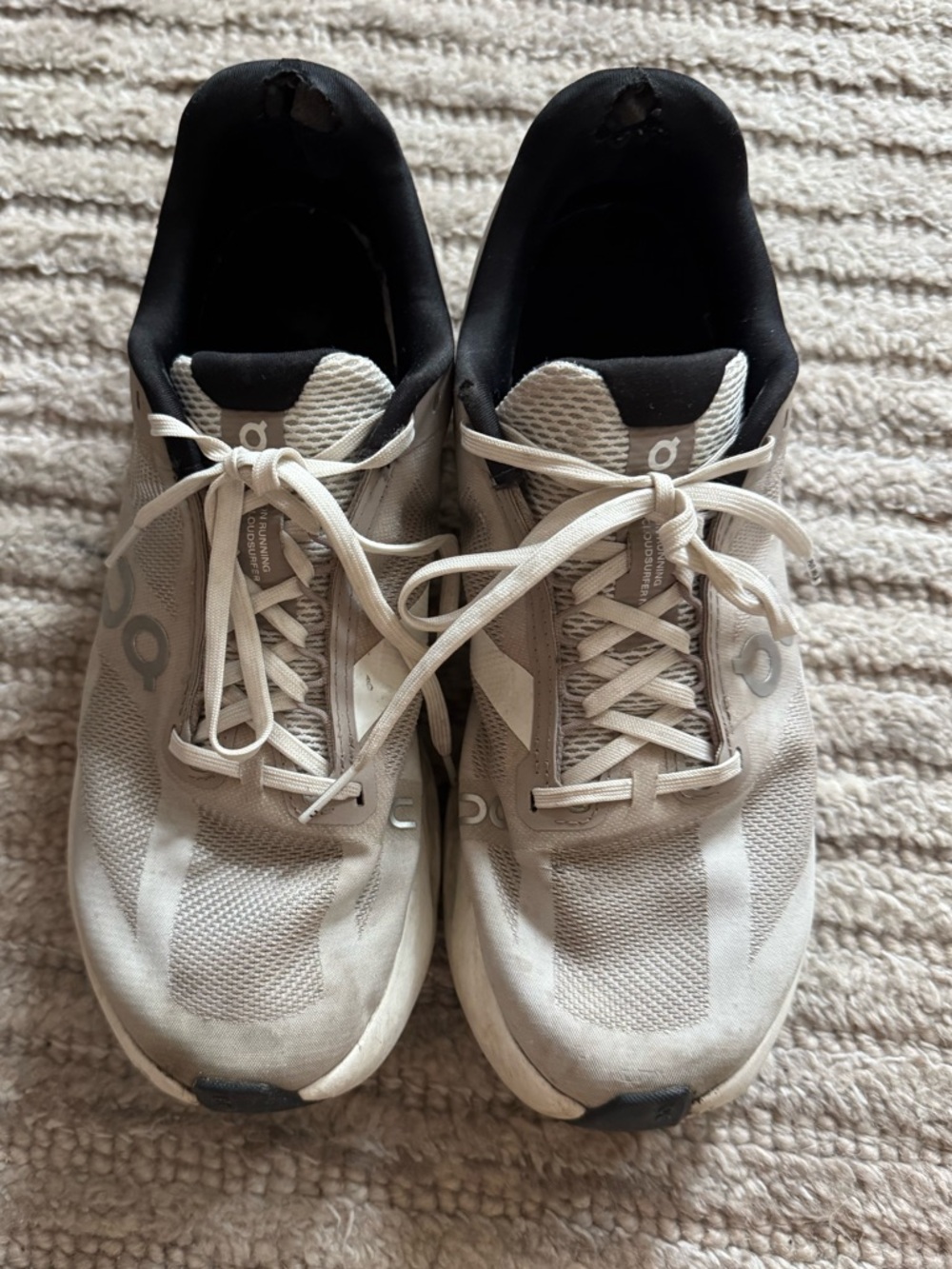 On Cloud Running Shoes in Light Gray and Black